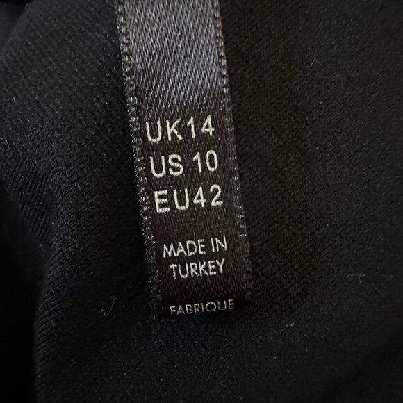 Karen Millen Black With Orange Stripe Trim Mini Jersey Dress Long Sleeve US 10 - Picture 10 of 11